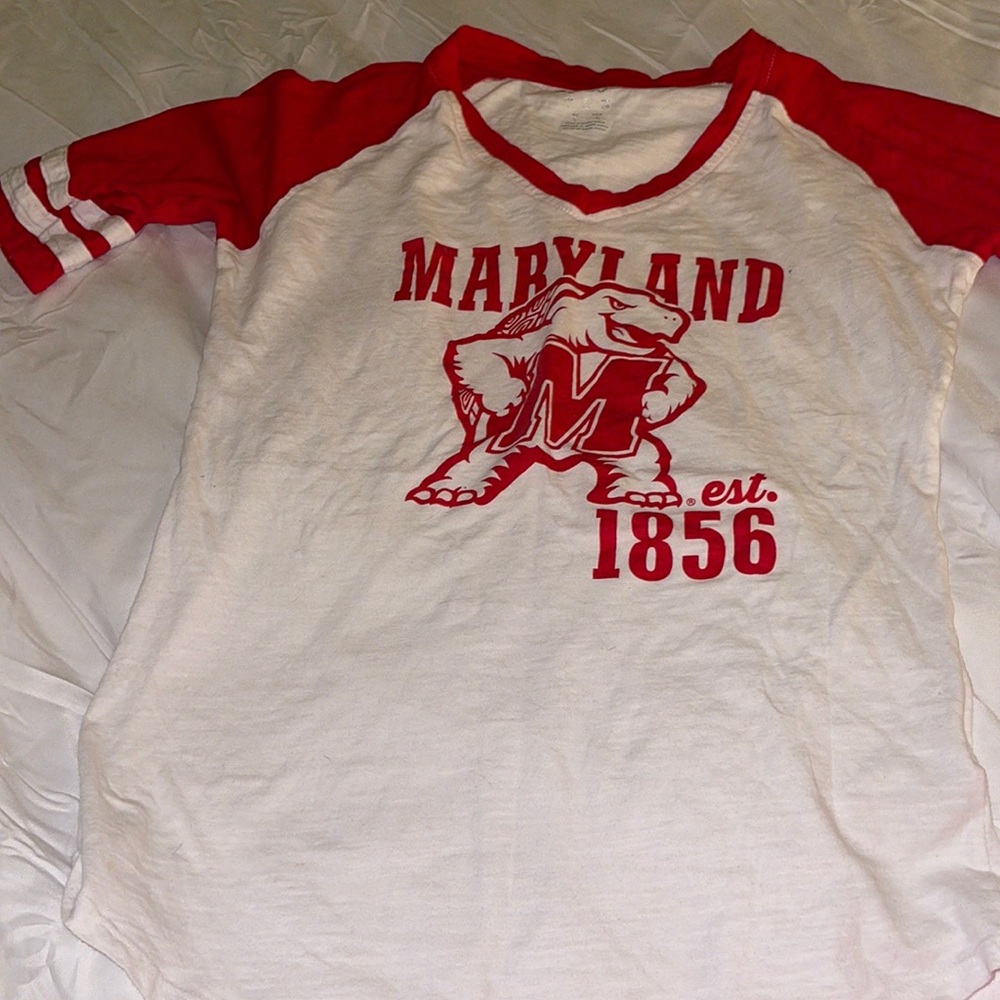 Champion Red and white Maryland T-shirt L